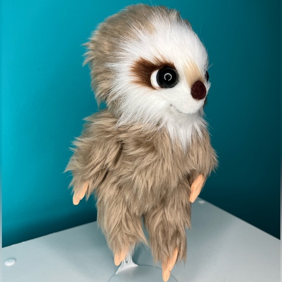 Sloth Plush Stuffed Animal Posable Baby Big Eyes Cute Toy 8” - Picture 7 of 7